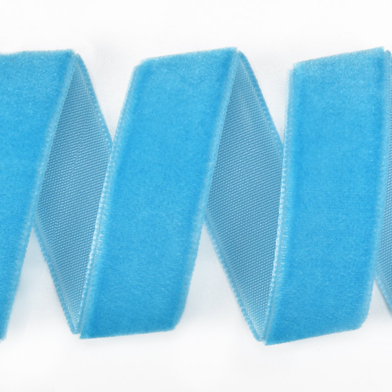 Лента бархатная, 15 мм, Голубая (LEN-060293)