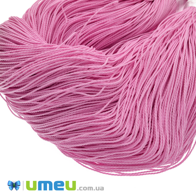 Полиэстеровый шнур крученый, 1 мм, Розовый(LEN-047432)