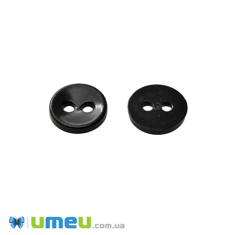 Гудзик пластиковий Круглий, 11,5 мм, Чорний (PUG-047948)