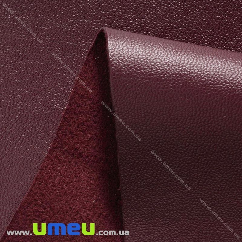 Искусственная кожа на замше 0,65 мм, Бордовая, 20х27 см (LTH-036885)