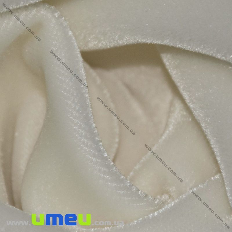 Бархат французский шелковый, Ширина 20 см, Молочный (TKN-036623)