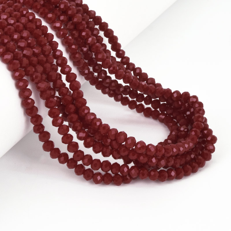 Бусины рондели, 4х3 мм, Бордовые (BUS-057199)