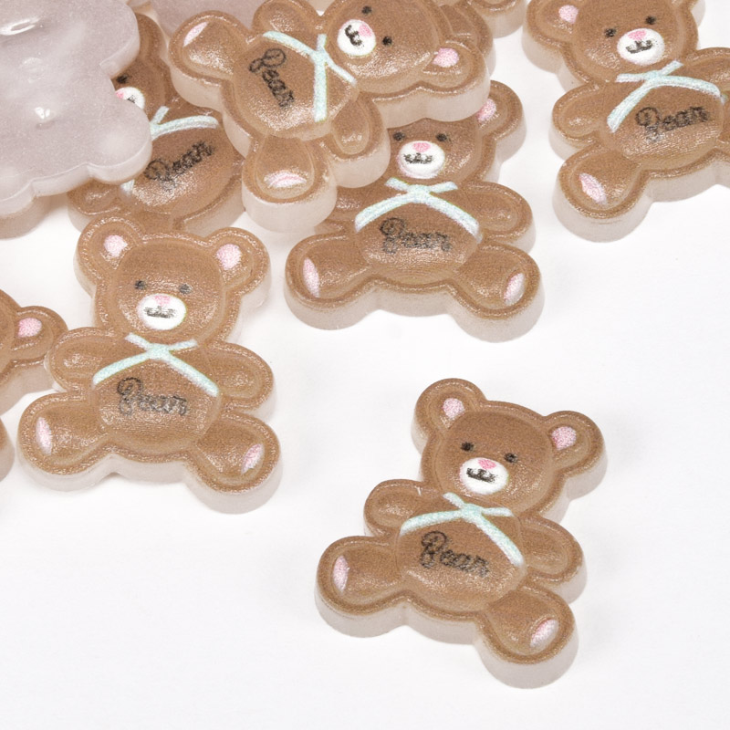 Кабошони пластикові, Ведмедики, 22х20 мм, Коричневі (KAB-060898)