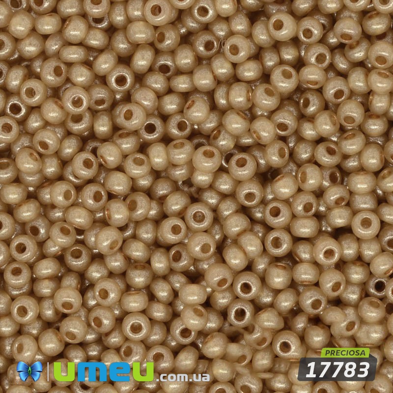Бісер чеський №513 / 17783, Бежево-мідний світлий, Перламутровий, 10/0 (BIS-003844)