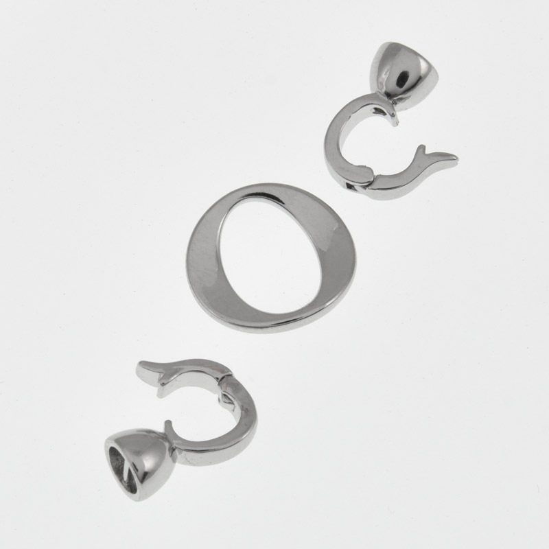 Застібка, 31х13 мм, Латунь з покриттям Родій (ZAM-060867)