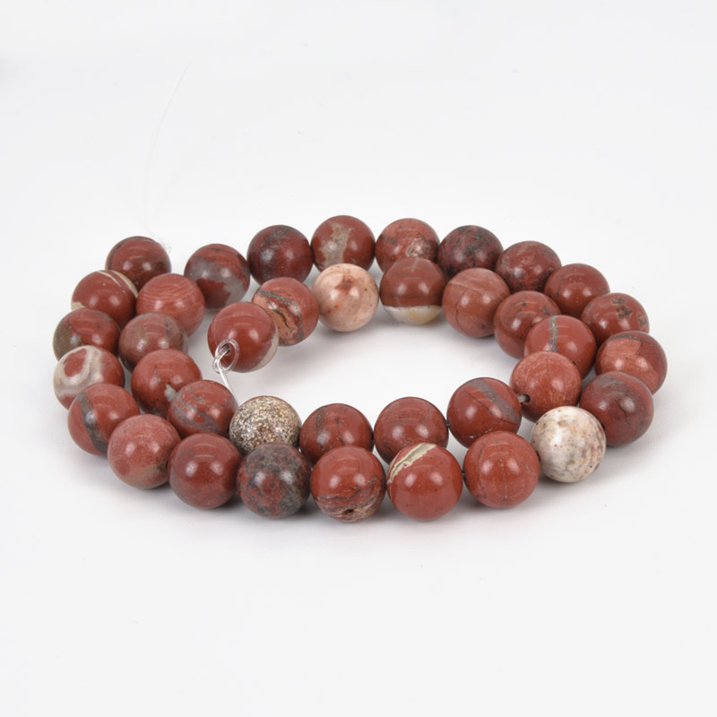 Намистини Яшма червона, Натур. камінь, 10 мм, Круглі (BUS-058012)
