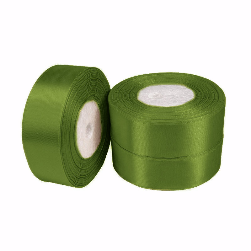 Атласна стрічка, 25 мм, Оливкова (LEN-057042)