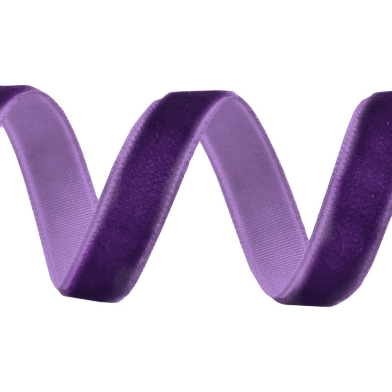 Стрічка оксамитова, 10 мм, Фіолетова (LEN-061445)