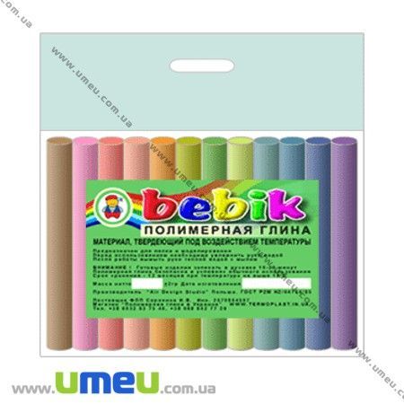 Полимерная глина, 12 пастельных цветов (GLN-009144)
