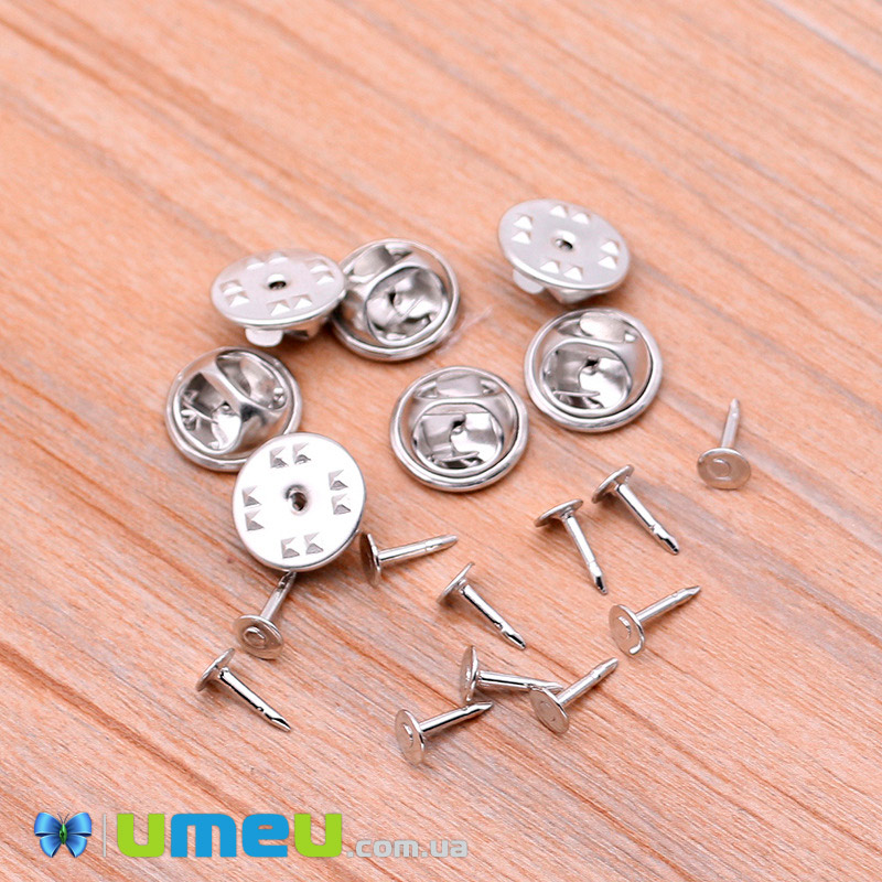 Основа для броши из нерж. стали Бабочка, 4,5 мм, Темное серебро (STL-044615)