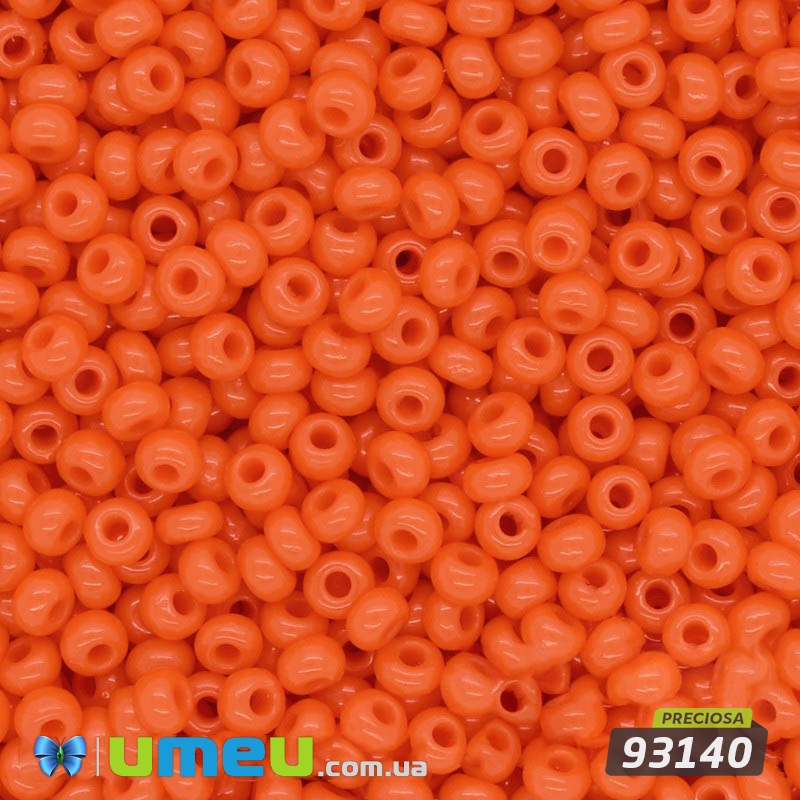 Бисер чешский №207/93140, Оранжевый, Натуральный, 10/0 (BIS-005752)