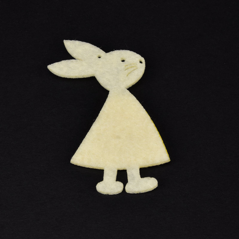 Декоративное изделие из фетра Кролик, 8х5 см, Желтый (FLT-057298)