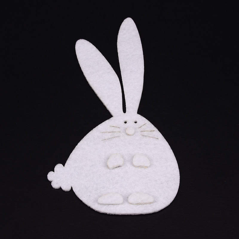 Декоративное изделие из фетра Кролик Тучка, 13,5х7 см, Белый (FLT-056550)