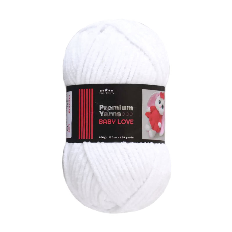 Пряжа Premium Yarn Baby Love 100 г, 120 м, Белая 301 (YAR-055997)