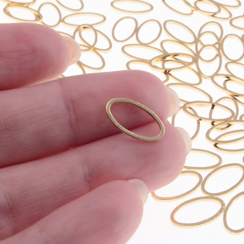 Кільце декоративне, Овал, 13х7 мм, Золото (PIN-055722)