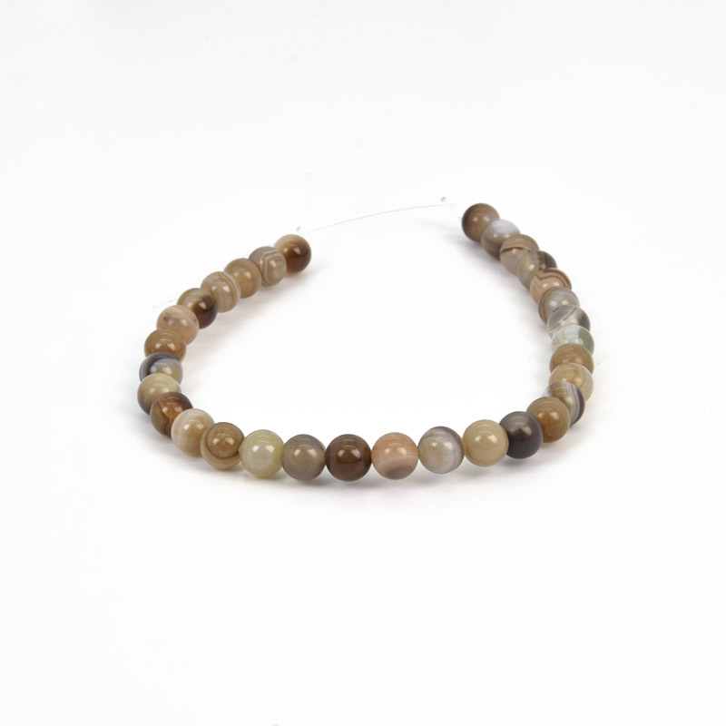 Намистини Агат коричневий, Натур. камінь, 6 мм, Круглі, 18 см (BUS-058049)