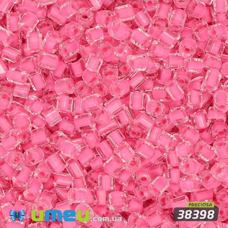 Бісер чеський Рубка 11/0, №38398, Рожевий фарбований (BIS-044050)