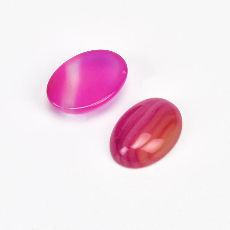 Кабошон нат. камінь Агат рожевий, Овал, 18х13 мм (KAB-059209)