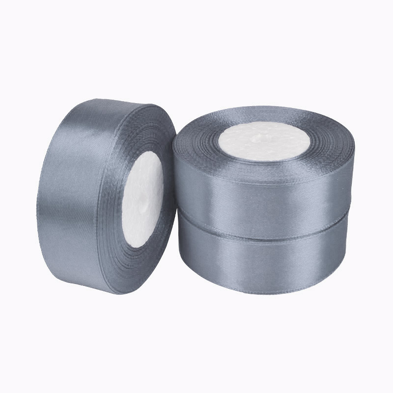 Атласна стрічка, 25 мм, Сіра (LEN-055246)