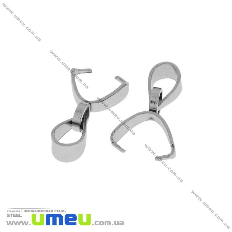 Тримач для кулона з нержавіючої сталі, 13х4 мм, Темне срібло (STL-032710)