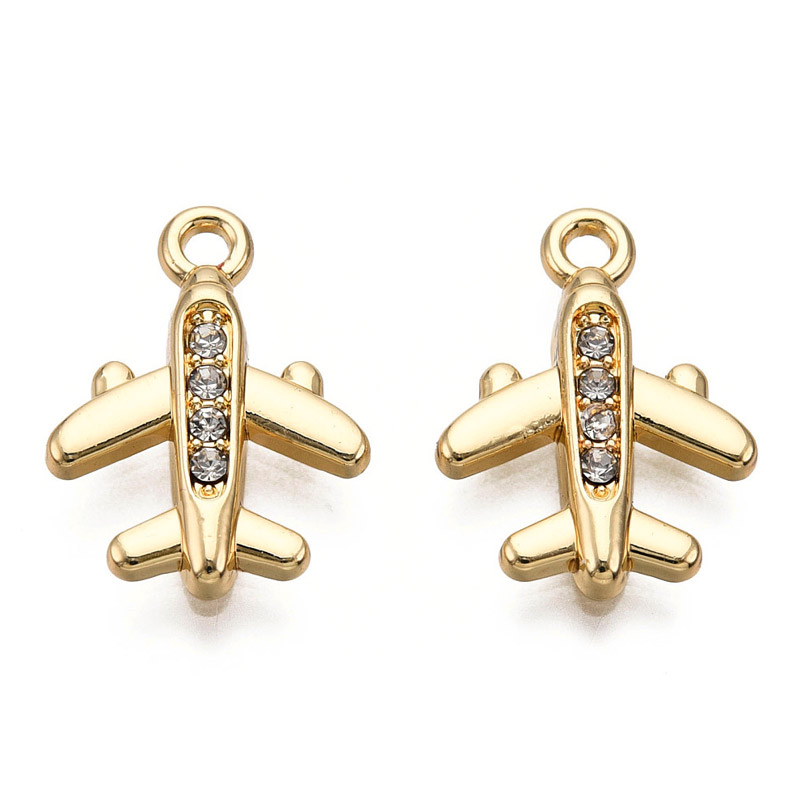 Підвіска метал. Літак, Стійке покриття, 18х13 мм, Світле золото (POD-053548)
