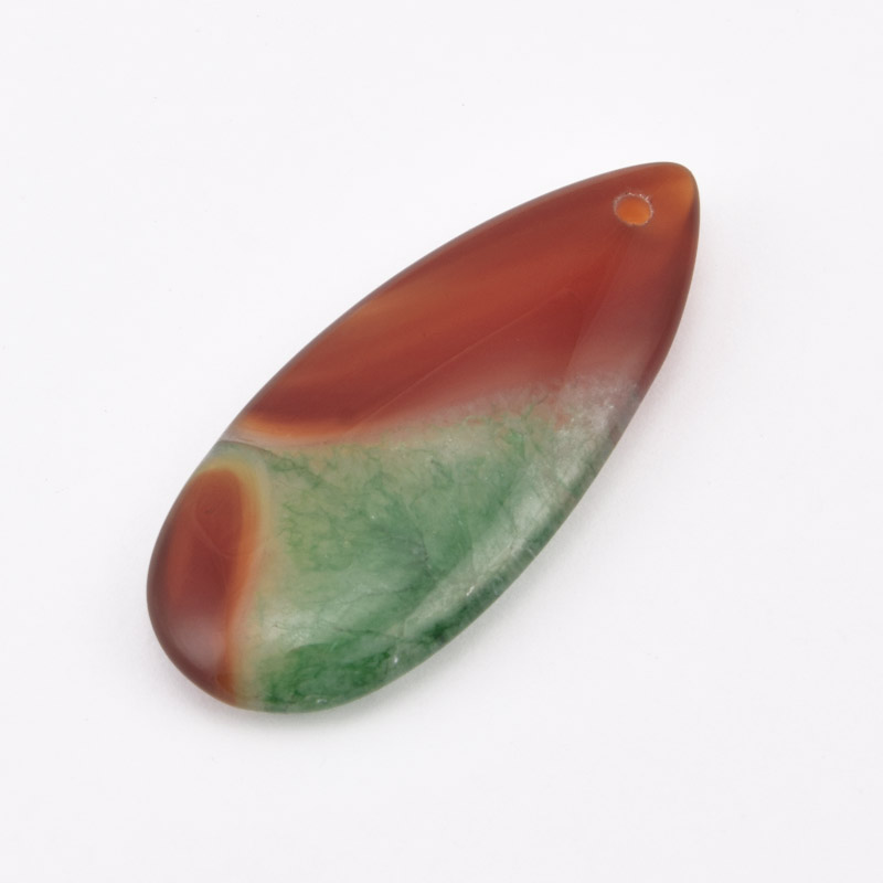 Подвеска Капля, Натур. камень Агат бразильский, 40х18 мм (POD-058702)
