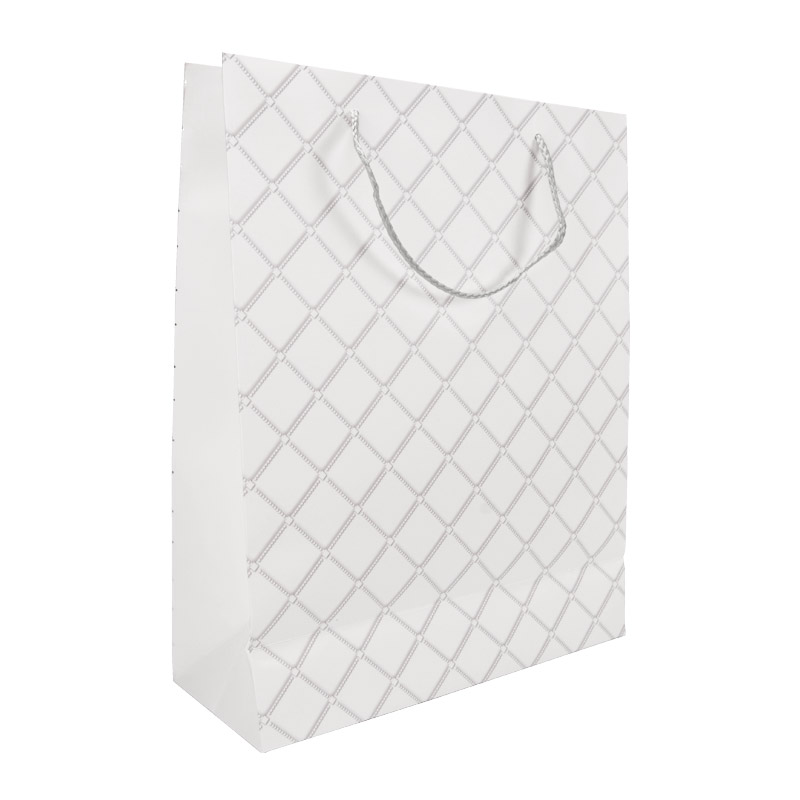 Подарунковий пакет Ромби, 32х26 см, Білий (UPK-056805)