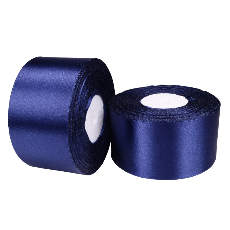 Атласная лента, 50 мм, Синяя темная (LEN-055749)