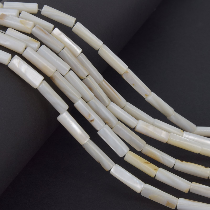 Бусины Перламутр кремовый, Натур. камень, 13х4 мм, Бочонок (BUS-058122)