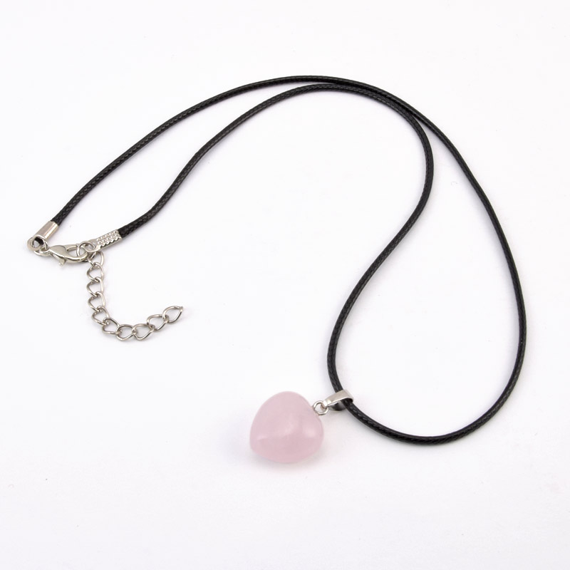 Підвіска на шнурку, Натур. камінь Кварц рожевий (POD-058270)