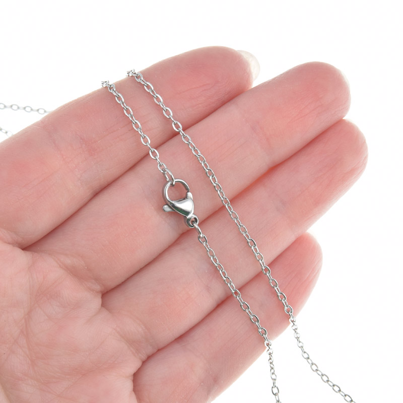 Основа на шею из нерж. ст., Темное серебро, 1,6 мм, 40 см (STL-005042)