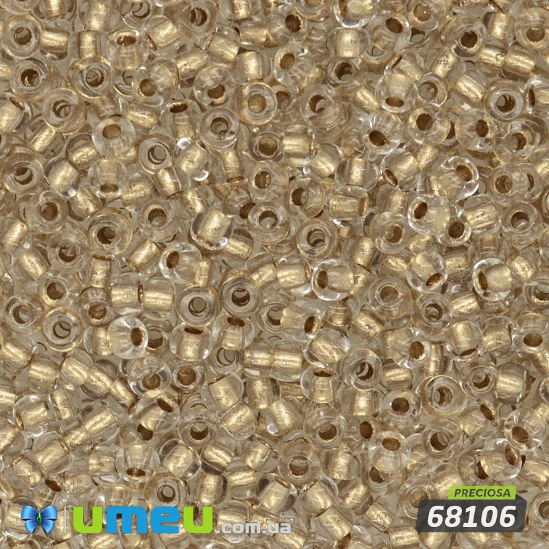 Бісер чеський №470/68106, Бежевий, Блискучий, 10/0 (BIS-047736)