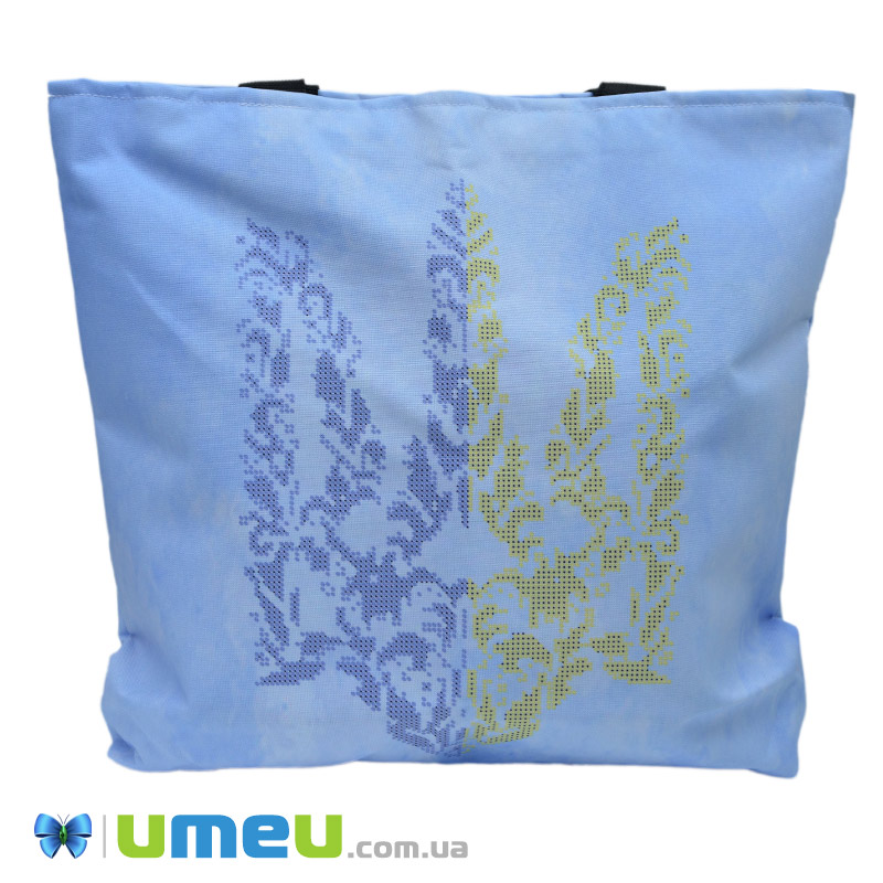 Сумка с принтом под вышивку, Трезуб, Голубая (SXM-044495)