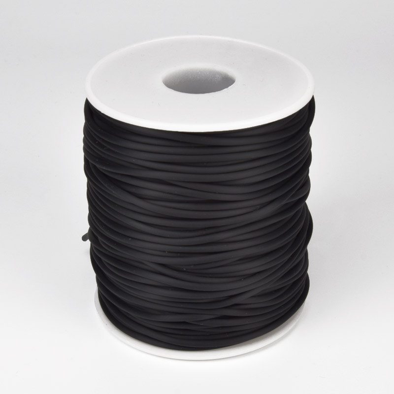 Шнур каучуковый полый, 2 мм, Черный (LEN-057004)