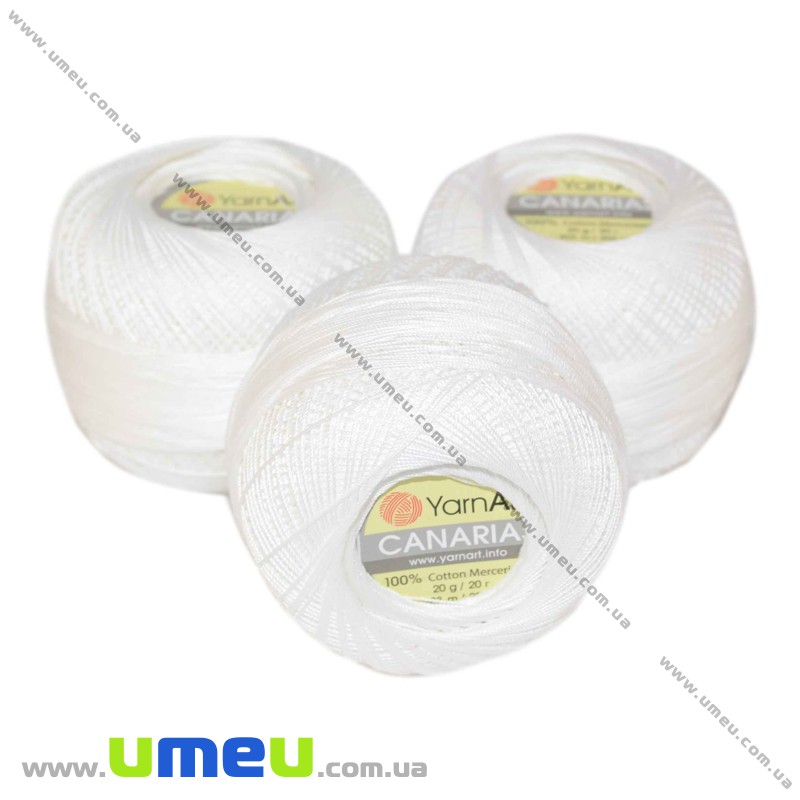 Пряжа YarnArt Canarias 20 г, 203 м, Белая 1000 (YAR-022923)