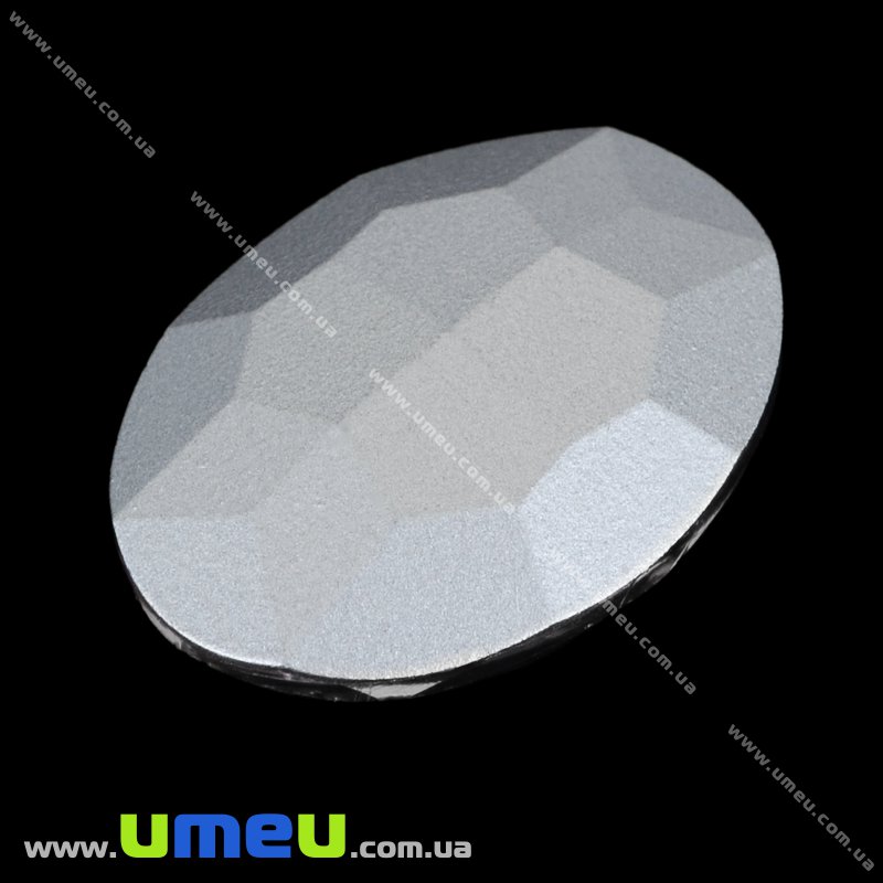 Риволи стеклянный, Овал граненый, 25х18 мм, Зеленый (KAB-009456)