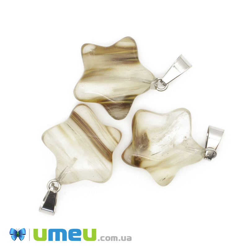 Підвіска з натурального каменю Зірка, Агат, 24х22 мм (POD-043127)