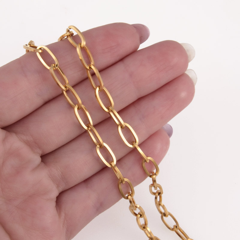 Ланцюг із нержавіючої сталі, 5 мм, Покриття 18 kt (ZEP-055330)