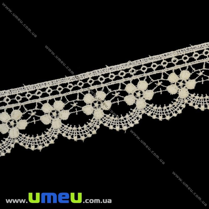 Кружево плетеное, 43 мм, Кремовое (LEN-011828)