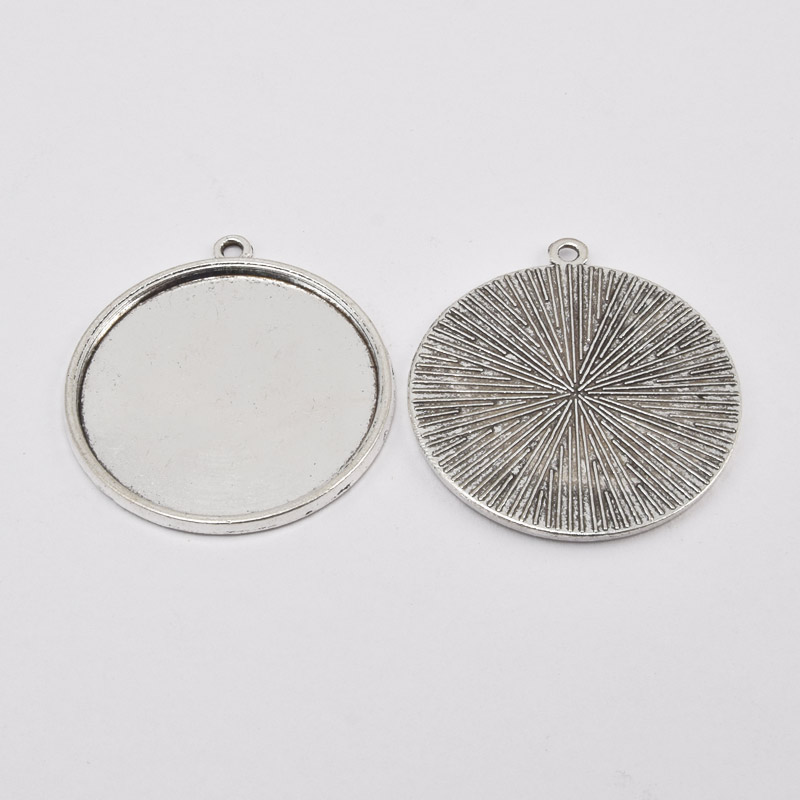 Основа кругла, 37х33 мм, 30 мм, Античне срібло (OSN-059456)