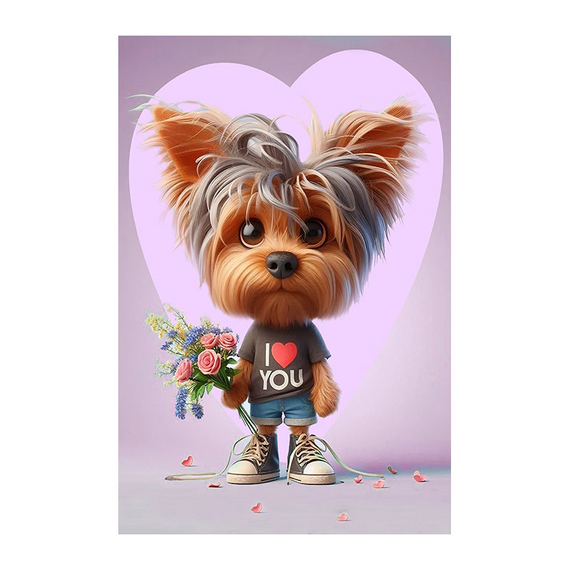 Набір алмазного живопису на підрамнику 30х20 см, Твій вірний песик (SXM-061149)