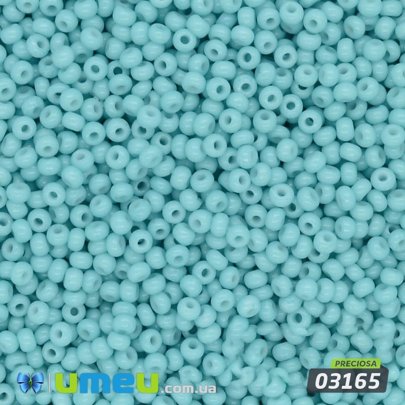 Бісер чеський №246/03165, Блакитний, Натуральний, 10/0 (BIS-014146)