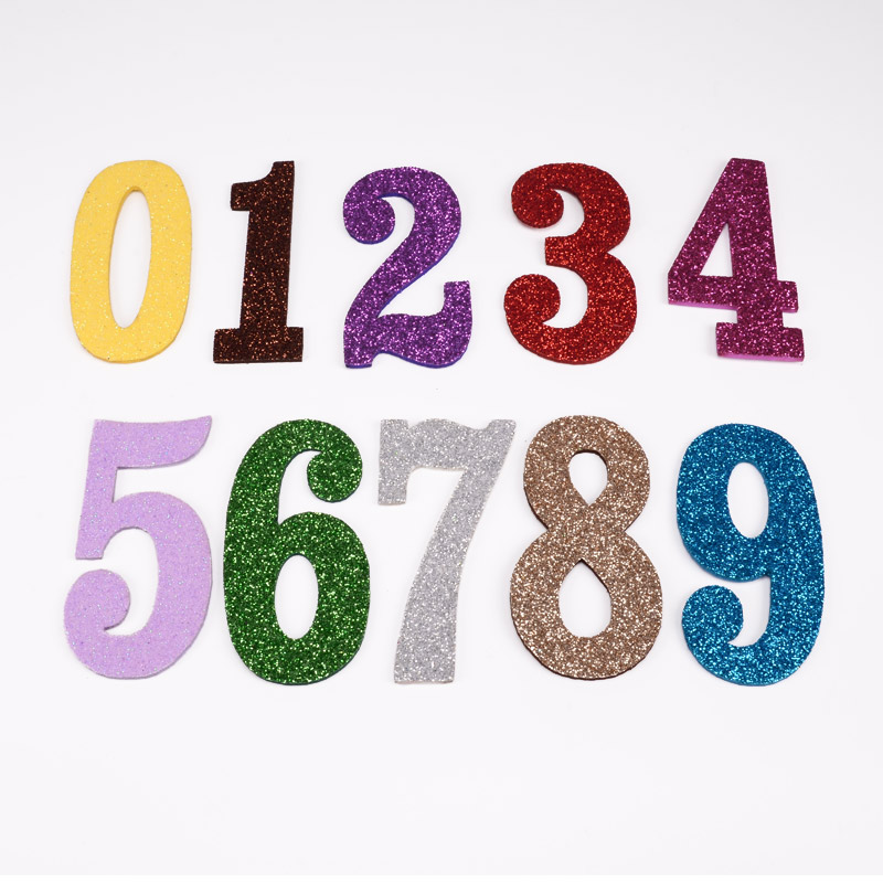 Декоративні вироби із фоамірану Цифри, 7х3,5 см, Мікс (FOM-056573)