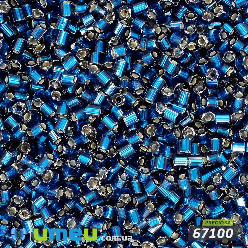 Бісер чеський Рубка 11/0, №67100, Синій темний блискучий (BIS-044072)