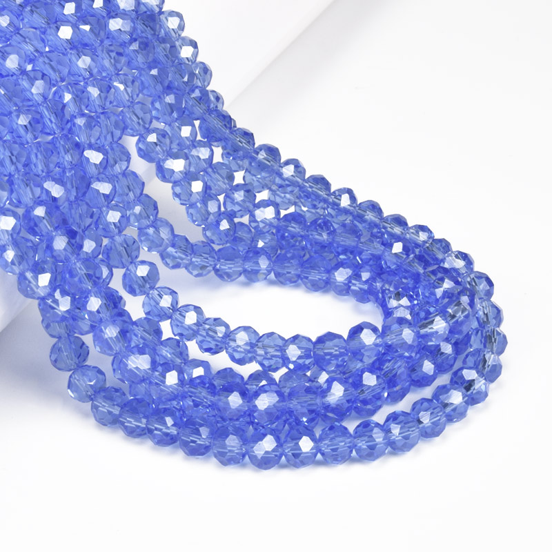 Намистини ронделі, 6х5 мм, Сині (BUS-057098)