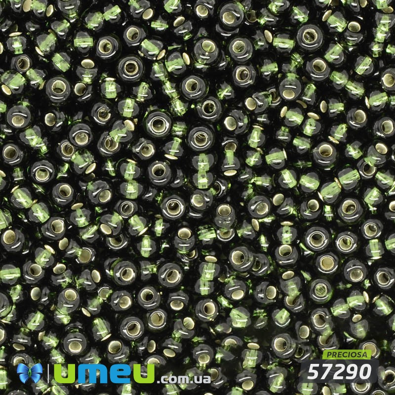 Бісер чеський №323 / 57290, Зелений болотний, Блискучий, 10/0 (BIS-003789)
