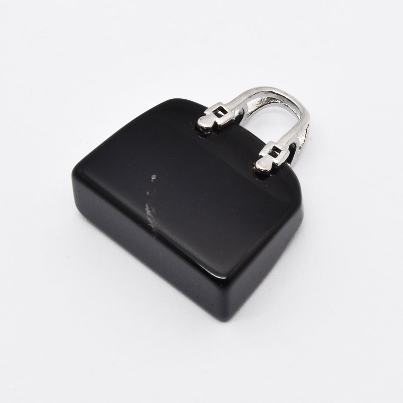 Подвеска Сумочка, Натур. камень Обсидиан черный, 27х24х10 мм (POD-054431)