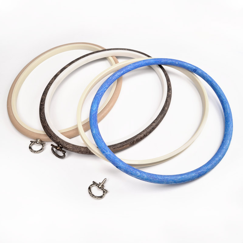 Пяльцы-рамка NURGE овальные пластиковые 18х23 см, Бежевые (MUL-053461)