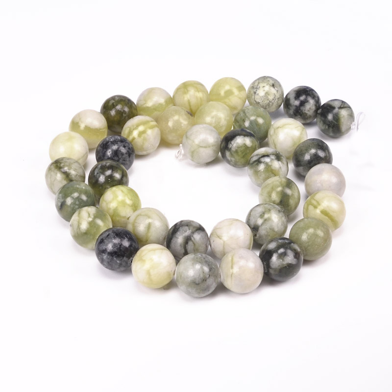 Намистини Нефрит зелений, Натур. камінь, 10 мм, Круглі (BUS-051646)