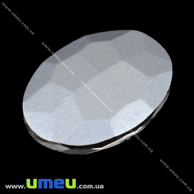 Ріволі скляний, Овал гранований, 25х18 мм, Світло-бежевий (KAB-031364)